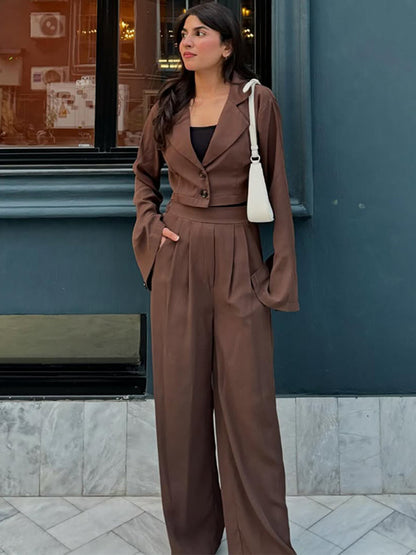 Women elegant blazer-pantsuit Chic and Style
