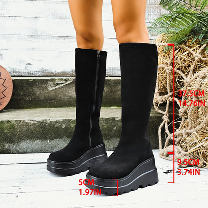 Bottes mode femmes overknee avec semelle compensée Chic und Stil