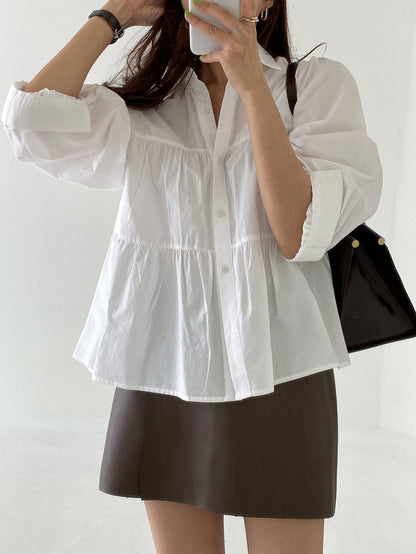 Blouse à boutonnage élégant en couches pour femmes Chic und Stil