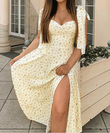 Robe maxi femme avec motif floral et bretelles spaghetti Chic und Stil
