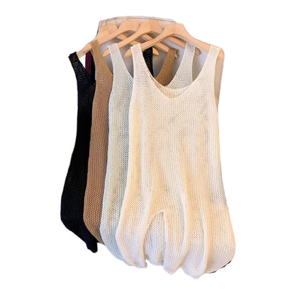 Dames combinaison en tricot aérienne avec un motif en maille fine Chic und Stil