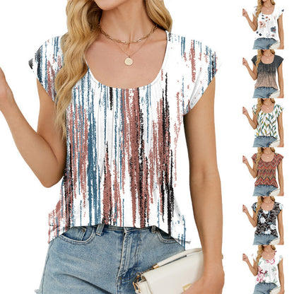 Top à imprimé inspiré bohème pour femmes Chic und Stil