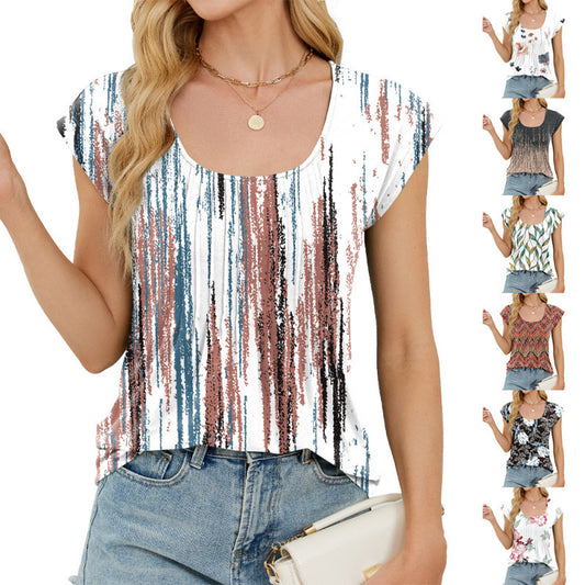 Top à imprimé inspiré bohème pour femmes Chic und Stil