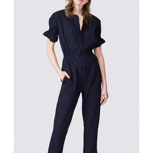 Combinaison utilitaire pour femme avec manches froncées Chic und Stil