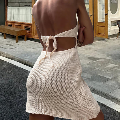 Robe en tricot pour femmes avec décolleté en V profond et fine structure en dentelle Chic und Stil