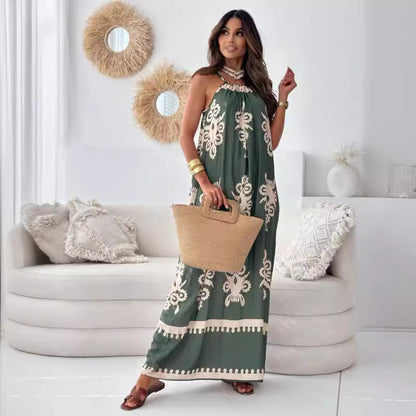Dames Halter Maxi Robe Chic und Stil