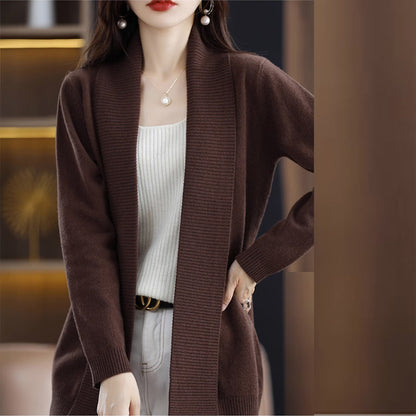 Cardigan pour femmes avec des structures de côtes élégantes et une coupe ouverte Chic und Stil