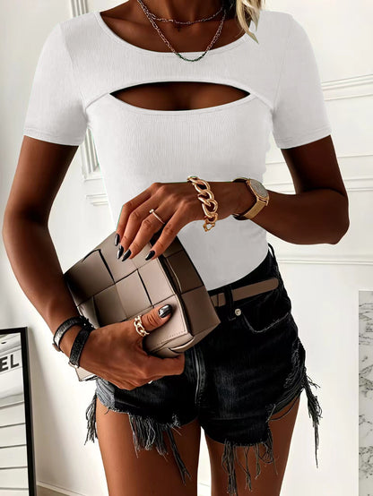 Dames haut ajusté avec des détails cut-out Chic und Stil