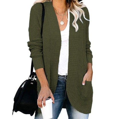 Cardigan en tricot décontracté pour femmes avec des ouvertures à l'avant et de grandes poches Chic und Stil