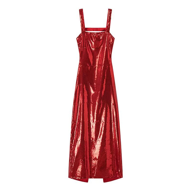 Robe maxi femme avec paillettes scintillantes et coupe élégante Chic und Stil
