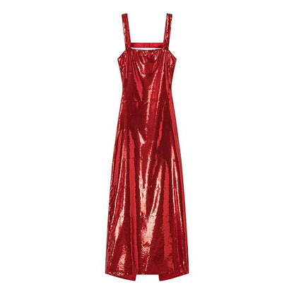Robe maxi femme avec paillettes scintillantes et coupe élégante Chic und Stil