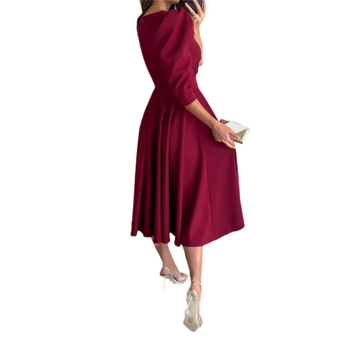 Dames Robe Midi Élégante Chic und Stil
