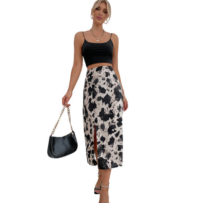 Jupe maxi pour femmes avec fente latérale et motif animal moderne Chic und Stil