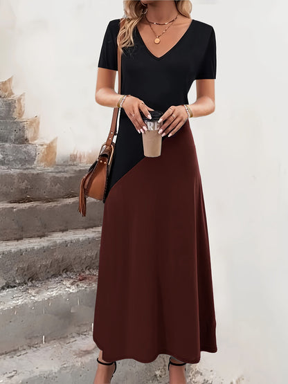Robe Maxi Colour-Block Femme Chic und Stil