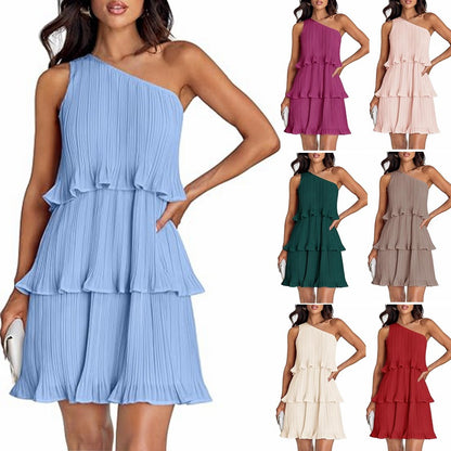 Robe asymétrique à volants pour femmes avec détails en volant Chic und Stil
