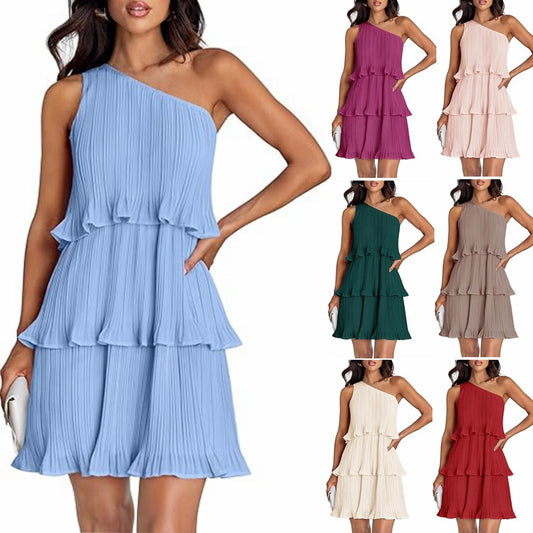 Robe asymétrique à volants pour femmes avec détails en volant Chic und Stil