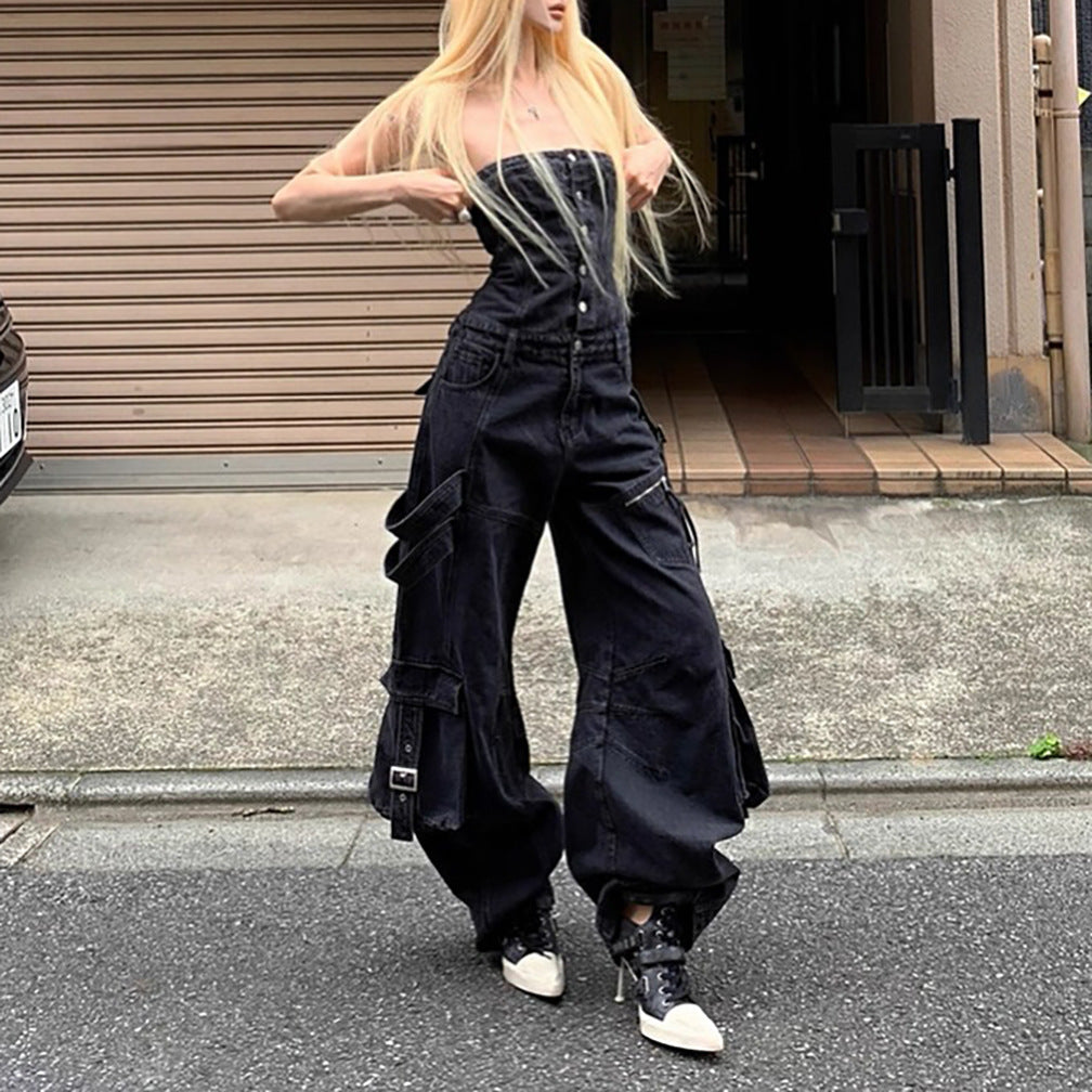 Cargo pants for women with a wide cut and five pockets Chic und Stil