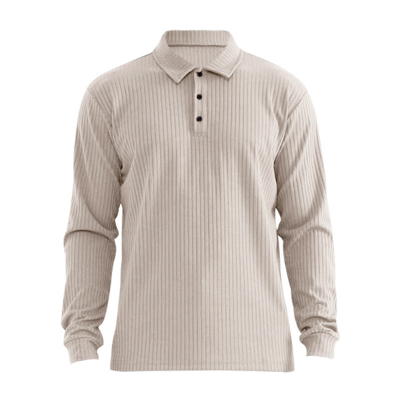 Chemise polo à manches longues pour hommes avec aspect ribbé structuré Chic und Stil