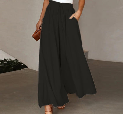 Wide-leg pants for women with elastic waistband and pockets Chic and Style