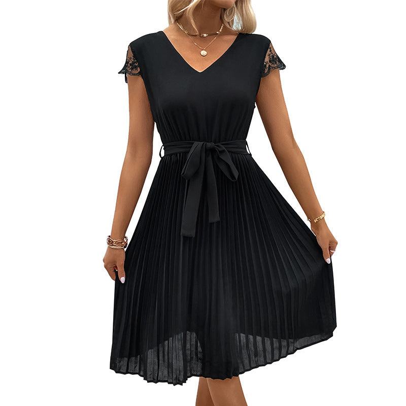 Robe A-ligne élégante pour femme avec manches en dentelle Chic und Stil