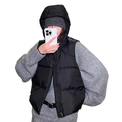 Dames gilet matelassé avec col haut et coupe surdimensionnée Chic und Stil