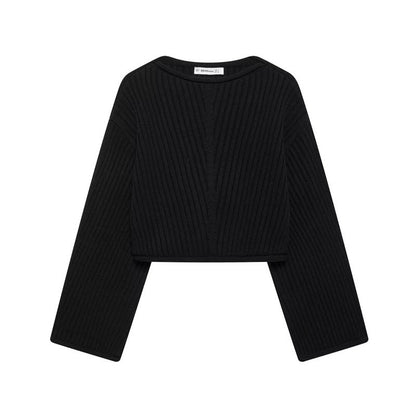 Pull-over tricot cropped pour femmes avec design texturé Chic und Stil