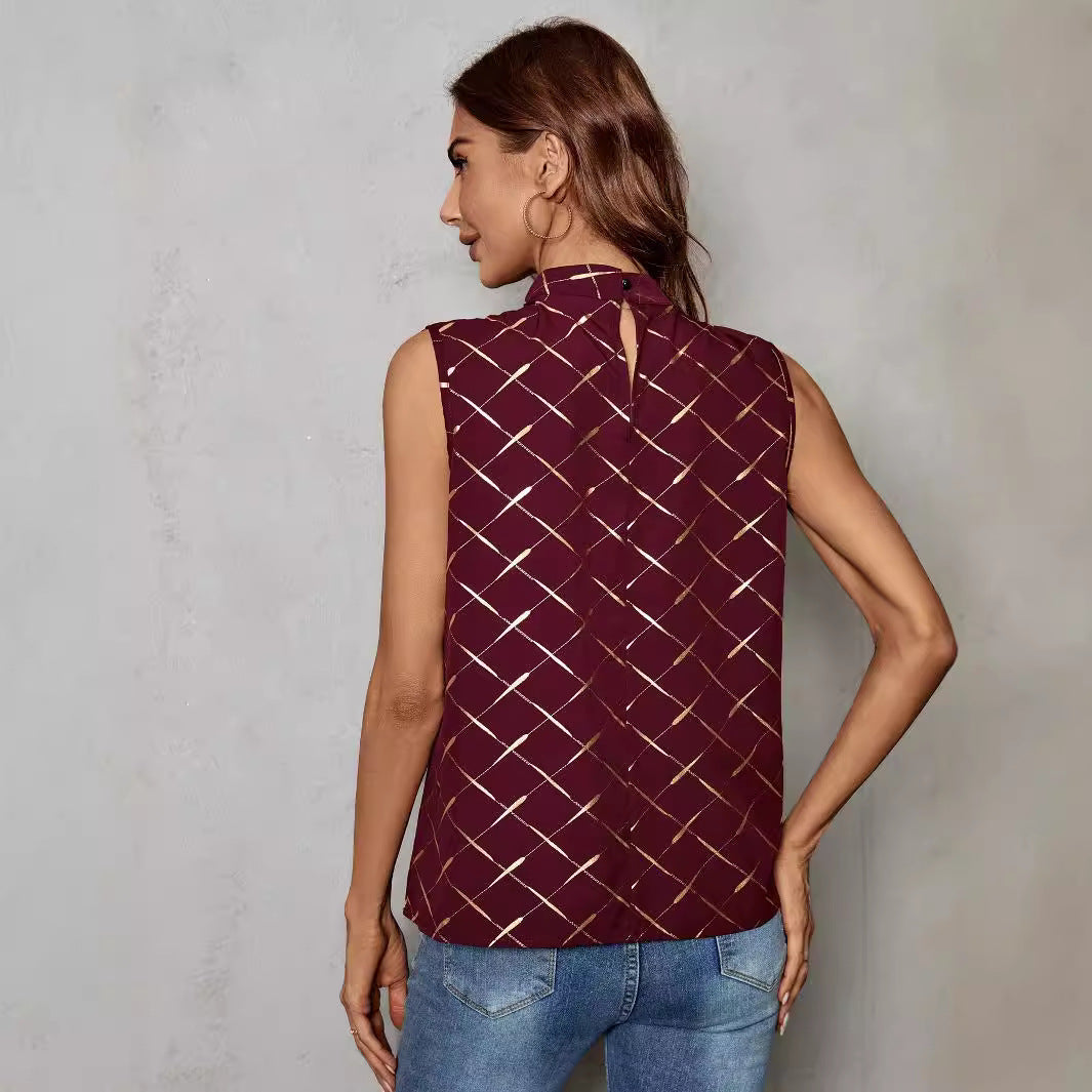 Dames Élégamment coupé Top avec détail de nœud ludique et motif scintillant Chic und Stil