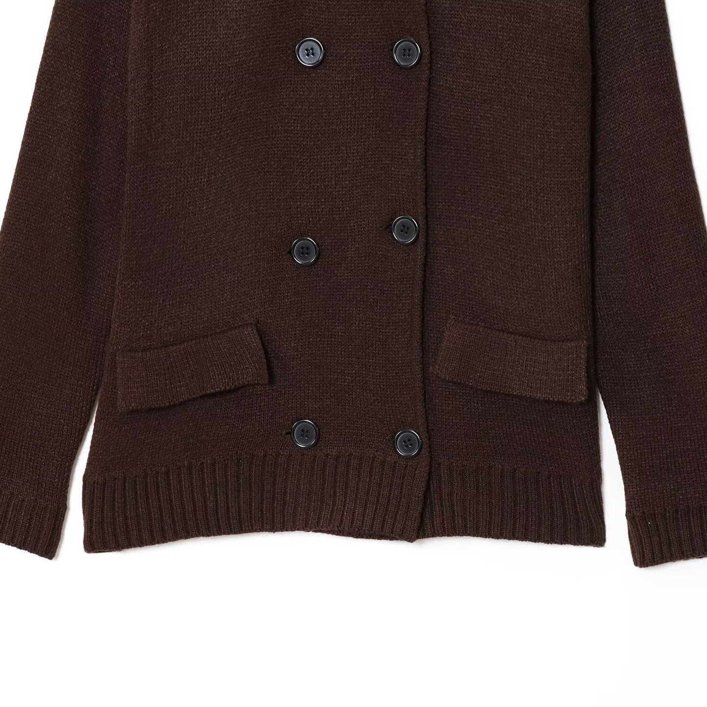 Dames élégant gilet tricoté avec double rangée de boutons et poches pratiques Chic und Stil