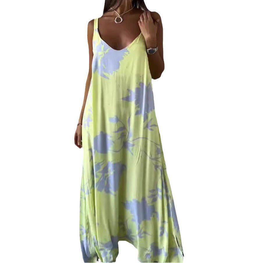 Robe maxi pour dames avec motif floral et coupe fluide Chic und Stil