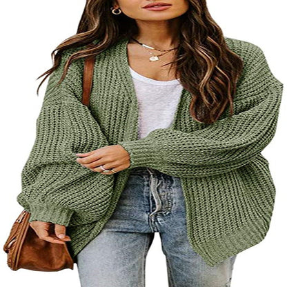 Pull en tricot oversize pour femmes avec des manches ballon et un design structuré Chic und Stil