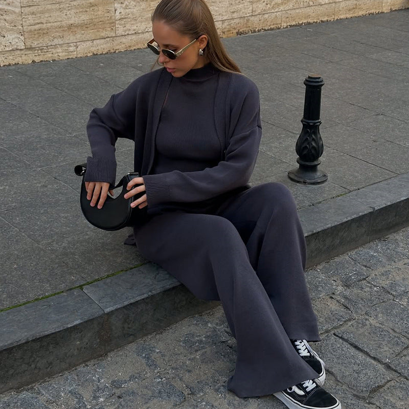 Dames confortable ensemble en tricot avec cardigan Chic und Stil