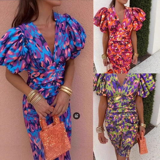 Robes enveloppantes à manches bouffantes élégantes pour femmes Chic und Stil