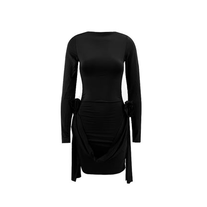 Robe ajustée pour femmes avec des détails en volants et des manches longues Chic und Stil