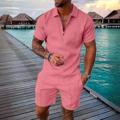 Combinaison courte tendance pour hommes avec un design texturé Chic und Stil