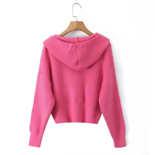 Dames décontractée gilet en tricot avec capuche et poches pratiques Chic und Stil