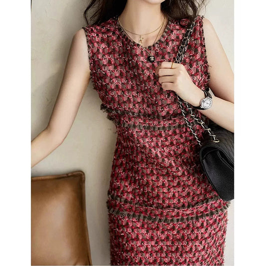 Robe Shift Structurée en Tweed pour Femme Chic und Stil