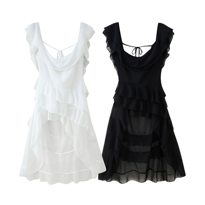 Robes d'été à volants volumineux pour femmes Chic und Stil