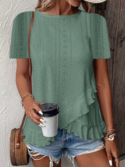 Blouse pour femmes avec des détails à volants et un insert floral Chic und Stil
