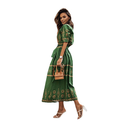 Femme Élégante Robe Chemise Imprimée Chic und Stil