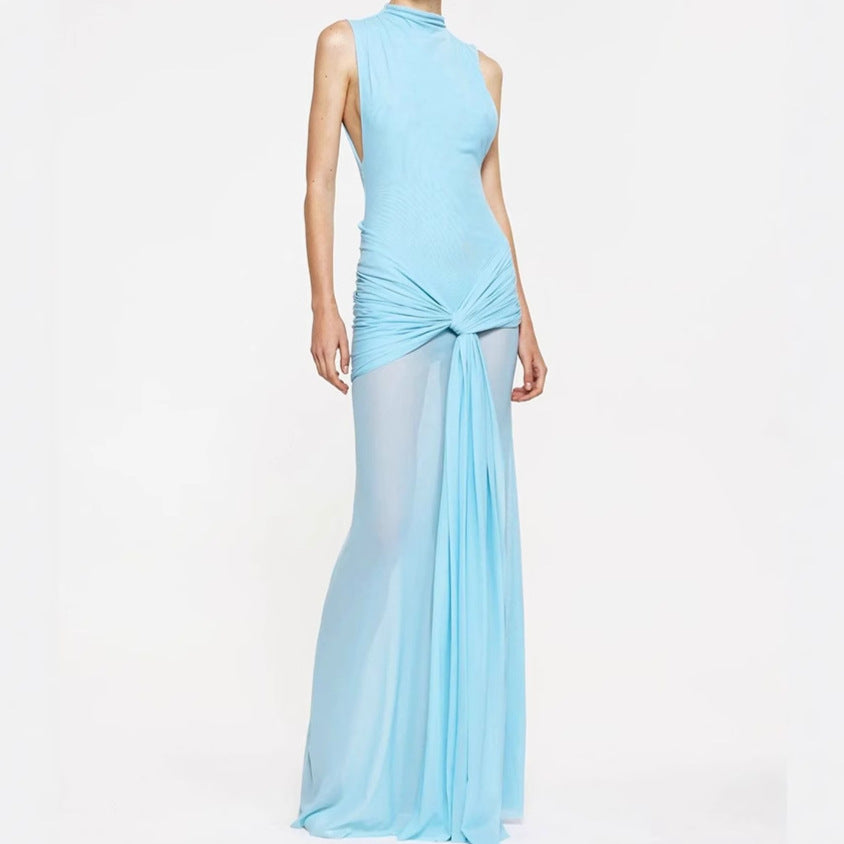 Robes maxi élégantes pour femmes avec des détails de drapés créatifs et une coupe ajustée Chic und Stil