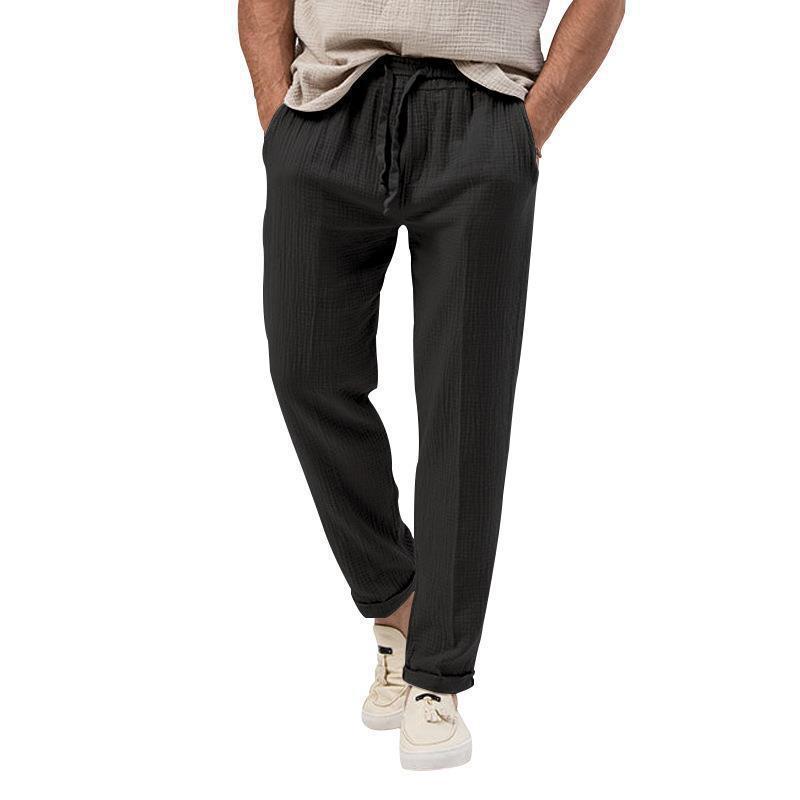 Casual linen pants for men with elastic waistband and practical side pockets Chic and Style