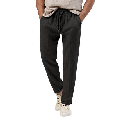 Casual linen pants for men with elastic waistband and practical side pockets Chic and Style