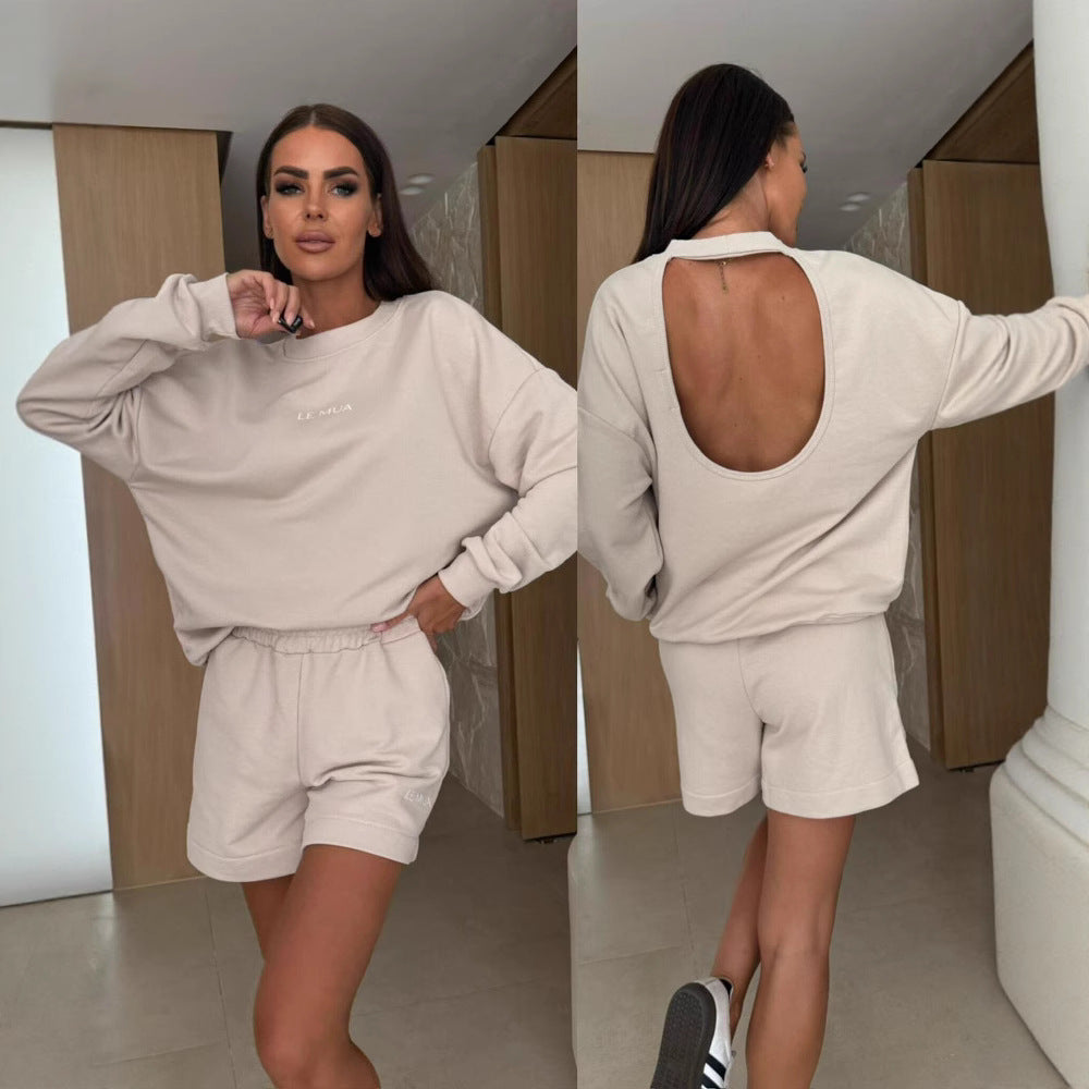 Ensemble de loisirs pour femmes avec sweat-shirt confortable et shorts Chic und Stil