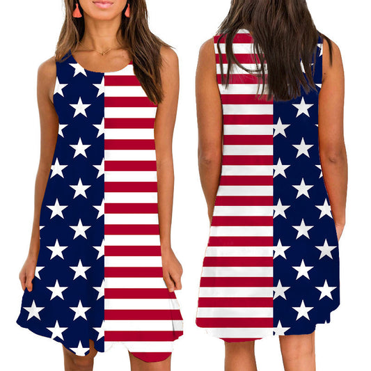 Femmes Robe A-ligne Patriotique Chic und Stil