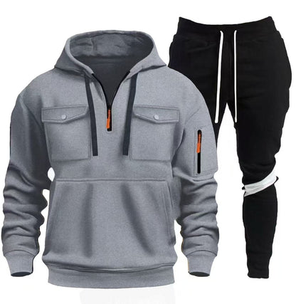 Practical hoodie jacket for men with chic and stylish sports pants