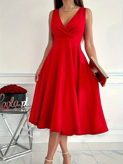Robe portefeuille élégante à ligne A pour femmes avec décolleté en V Chic und Stil