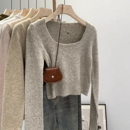 Pull décontracté pour femmes avec encolure carrée et texture fine Chic und Stil