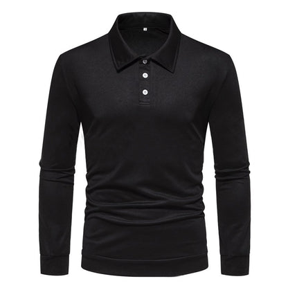 Chemise polo à manches longues pour hommes en tissu respirant avec des détails de boutons modernes Chic und Stil