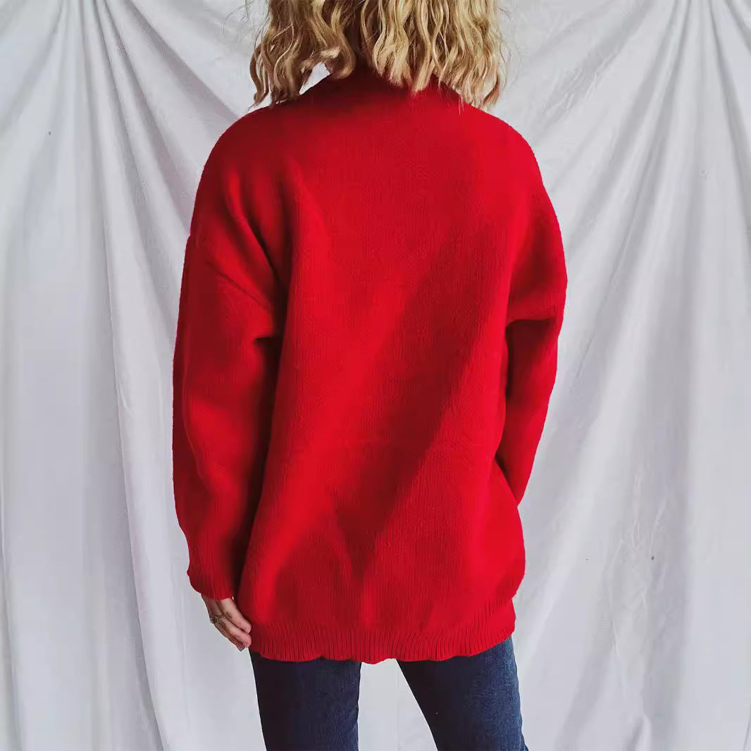 Pull femme avec design en forme de cœur et nœud décoratif Chic und Stil