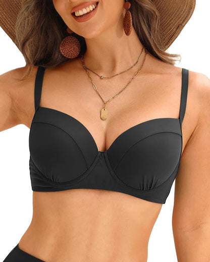 Bikini haut balconnet pour femmes avec des baleines de soutien et une coupe élégante Chic und Stil
